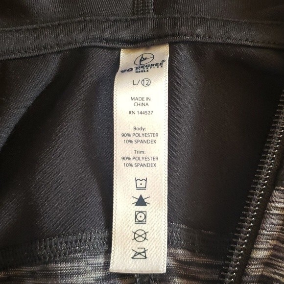 Girls Youth 90 Degree By Reflex Jacket Hoodie Athletic Size Large/12 - Picture 3 of 4